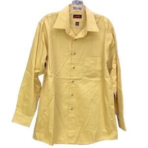J. Garcia Mens Button Front Shirt Dress Shirt Mustard Yellow Sz M 15 1/2 34/35